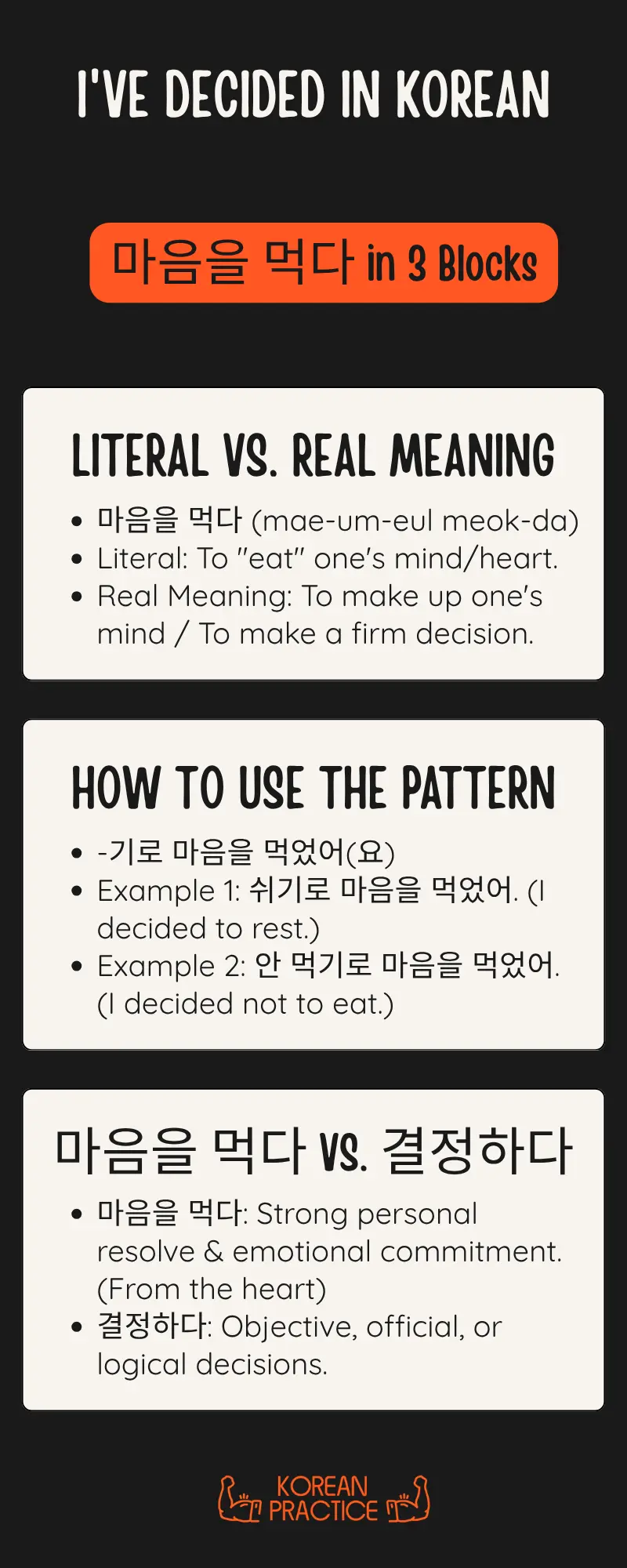 마음을 먹다 meaning in English