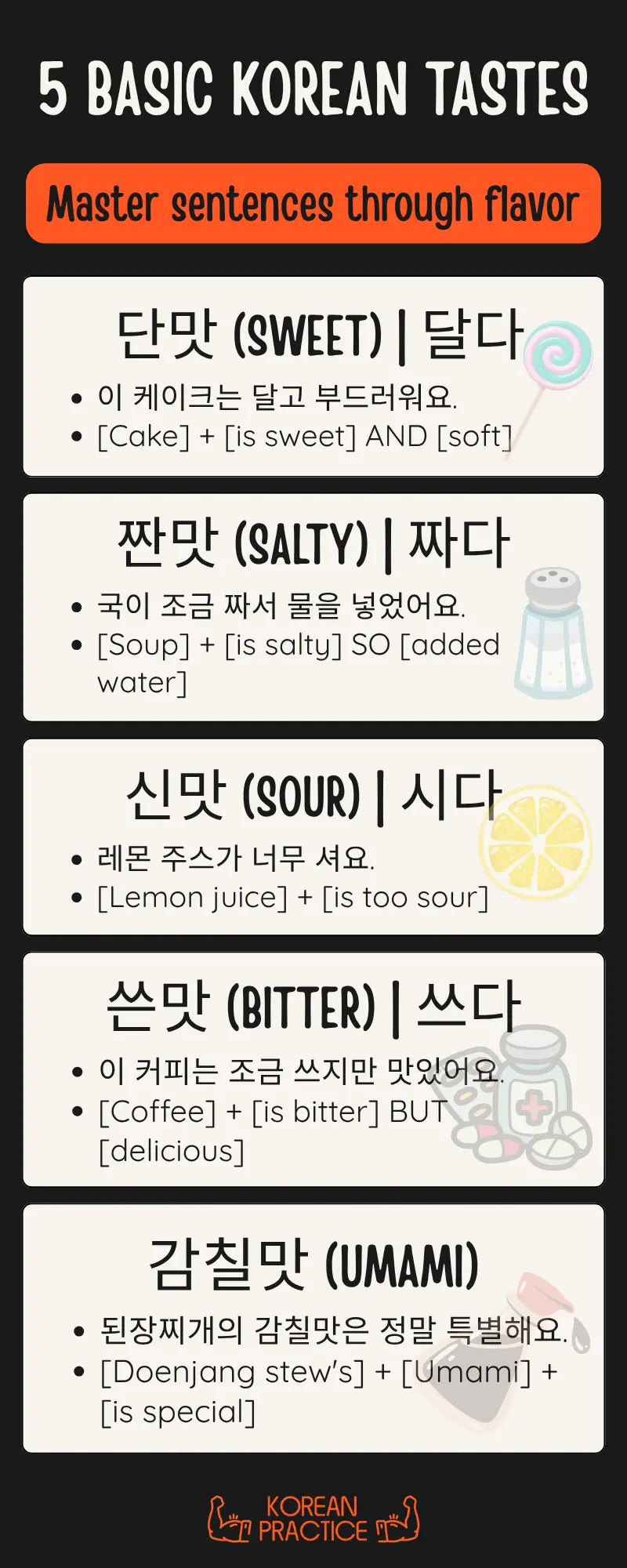 Taste in Korean: