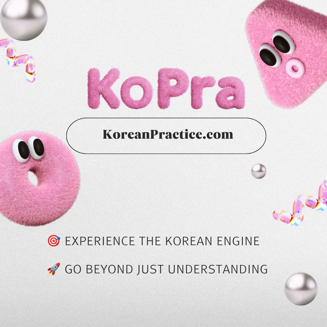 KoPra Korean Practice brand banner to experience the Korean engine language course